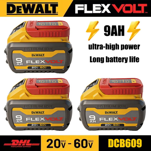 100% DEWALT Akku 60V/20V 9Ah Li-Ion Akku DCB609 Dewalt FLEXVOLT Technologie Starke und langlebige Leistung mit BMS Garantie