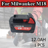 100 % „Milwaukee M18“ 18 V 12000 mAh 18650 ličio atsarginė baterija, skirta „Milwaukee 48-11-1860“, „48-11-1850“, „48-11-1840“ įrankio baterijai