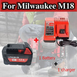 100 % „Milwaukee M18“ 18 V 12000 mAh 18650 ličio atsarginė baterija, skirta „Milwaukee 48-11-1860“, „48-11-1850“, „48-11-1840“ įrankio baterijai