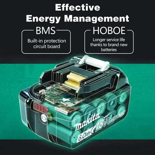 Close-up of battery management system in black and green