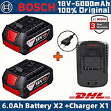 100 % originalios „Bosch“ 18 V baterijos, 18 V ir 6000 mAh atsarginės baterijos, profesionali belaidė sistema, BAT609 BAT618 GBA18V80
