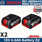 100 % originalios „Bosch“ 18 V baterijos, 18 V ir 6000 mAh atsarginės baterijos, profesionali belaidė sistema, BAT609 BAT618 GBA18V80
