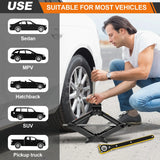 2 Ton Heavy Duty Scissor Jack with Ratchet Mechanism, Lifting Range 11-39cm, Rustproof Steel Construction, for Car Van SUV Tire Changing and Emergency Repair, Portable Lifting Tool