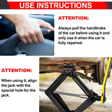2 Ton Heavy Duty Scissor Jack with Ratchet Mechanism, Lifting Range 11-39cm, Rustproof Steel Construction, for Car Van SUV Tire Changing and Emergency Repair, Portable Lifting Tool