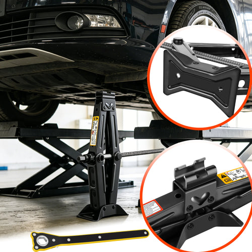 2 Ton Heavy Duty Scissor Jack in black and silver with lifting mechanism.