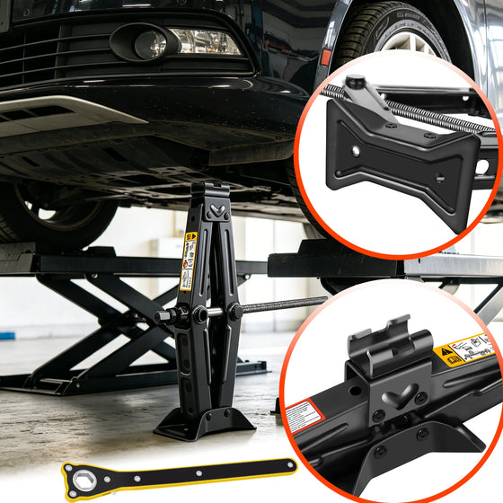 2 Ton Heavy Duty Scissor Jack with Ratchet Mechanism, Lifting Range 11-39cm, Rustproof Steel Construction, for Car Van SUV Tire Changing and Emergency Repair, Portable Lifting Tool