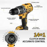 2025 m. „Dewalt“ 2000 aps./min. akumuliatorinis elektrinis gręžtuvas bešepetėlinis suktuvas, reguliuojamo greičio smūginis rankinis gręžtuvas, įkraunami elektriniai įrankiai DCD796