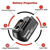 2026 Authentic Makita 9000mAh battery, hot selling 18v tools battery, replaceable DHR202 DJV182 DDF487 DTW700 DGA404 DTD173