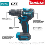 2026 Makita DDF487 10mm bürstenloser 18V Lithium-Ionen Akku-Bohrschrauber, hohes Drehmoment, Elektroschrauber Makita 18V Akku