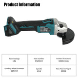 2026 Makita DGA504 18V Brushless Lithium Electric Angle Grinder Rechargeable Polishing Machine Cutting Machine High Power