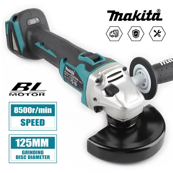 2026 New Makita DGA504 Cordless Grinder:125mm Disc,6.0Ah Battery,8500r/min,680W,Perfect for Metal Grinding & Wood Cutting
