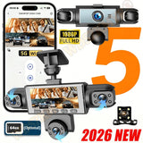 2026 NAUJAS 3/5 kamerų automobilinis DVR 1080P vaizdo registratorius 360 laipsnių WIFI vaizdo registratorius priekyje, dešinėje, kairėje, viduje su galinio vaizdo kamera