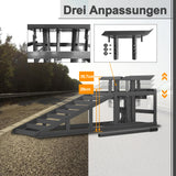 2Pcs Height Adjustable Vehicle Loading Ramp with Jack Stand Lifting Platform Drive-Up Ramp Set Grey