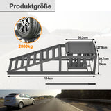 2Pcs Height Adjustable Vehicle Loading Ramp with Jack Stand Lifting Platform Drive-Up Ramp Set Grey