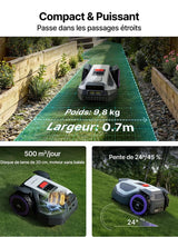 ANTHBOT M9 Rasenroboter, RTK-Navigation + Dual Vision, 4G, 5000 mAh, 150 m²/h, 24° (45 %) Steigung, Mehrzonenverwaltung, App-Steuerung, für Gärten bis zu 1200 m², kabelloser intelligenter Rasenroboter