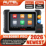 Autel MaxiCOM MK808BT PRO dvipusis automobilių diagnostikos įrankis OBD2 skaitytuvas, klaidų kodų skaitytuvas, visų sistemų diagnostika PK MX808S MK808S