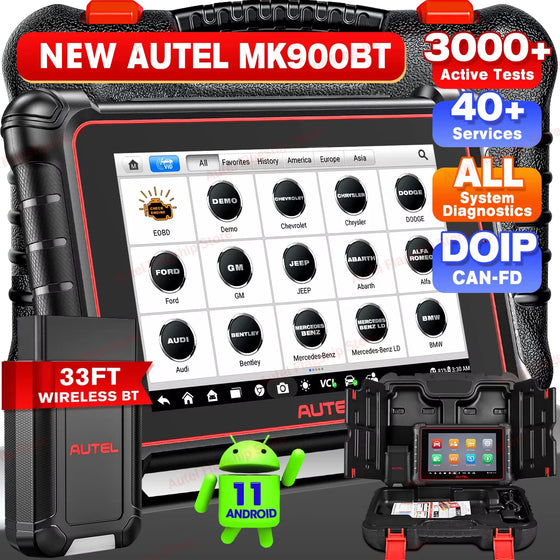 Autel MaxiCOM MK900 BT MK900BT 8 colių automobilinės diagnostikos įrankiai, 40+ paslaugų, CAN FD DOIP OBD2 skeneris, MK808BT Pro MK808S atnaujinimas