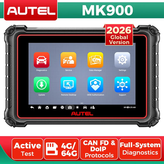 Autel MaxiCOM MK900 diagnostikos skenavimo įrankis, skirtas visoms sistemoms su aktyviuoju testavimu, OBDII skaitytuvas, DoIP CAN FD FCA Autoauth SGW, MK808BT PRO atnaujinimas