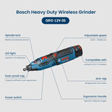 Bosch GRO 12V-35 akumuliatorinis šlifuoklis 12V ličio baterija universalus rotacinis įrankis skirtas didelio našumo gręžimui, šlifavimui, poliravimui, pjovimui