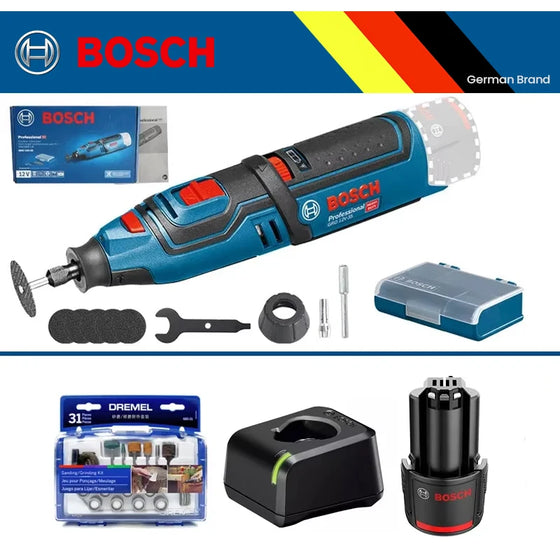 Bosch GRO 12V-35 akumuliatorinis šlifuoklis 12V ličio baterija universalus rotacinis įrankis skirtas didelio našumo gręžimui, šlifavimui, poliravimui, pjovimui