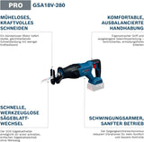 Bosch GSA 18V-280 Brushless Cordless Reciprocating Saw 18V 3100rpm Handheld Metal Wood Universal Cutting Electric Tool, with Battery & Charger Included