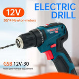 Bosch GSB-12-V30 akumuliatorinis gręžtuvas sukalėjas profesionalus didelio našumo suktuvas daugiafunkcinis buitinis elektrinis atsuktuvas