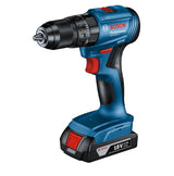 Bosch GSB 185-LI 18V Akku-Schlagbohrmaschinen-Set bürstenlos mit 2x 2,0Ah Akku & Schnellladegerät, 13mm Schnellspannbohrfutter, 50Nm hohes Drehmoment, 2-Gang 500/1900U/min, 1,3kg
