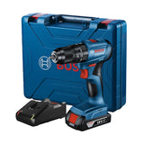 Bosch GSB 185-LI 18V Akku-Schlagbohrmaschinen-Set bürstenlos mit 2x 2,0Ah Akku & Schnellladegerät, 13mm Schnellspannbohrfutter, 50Nm hohes Drehmoment, 2-Gang 500/1900U/min, 1,3kg