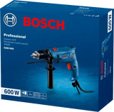 Bosch GSB600 600W Corned 13mm Impact Drill, 0-3000rpm, 48000bpm Impact Rate, 25mm Wood/13mm Concrete/10mm Steel Capacity