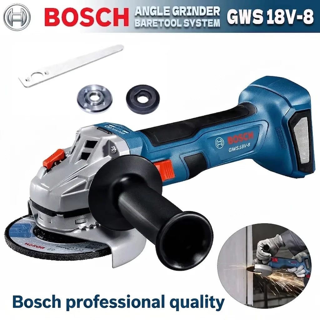 Bosch GWS 18V-8 18V akumuliatorinis bešepetėlinis kampinis šlifuoklis, pjaustytuvas, poliruoklis – elektrinis įrankis šlifavimui, pjovimui ir poliravimui
