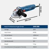 BOSCH GWS 800 kampinis šlifuoklis | 800 W 12000 aps./min. | 100 mm diskas | skirtas metalo/akmens pjovimui ir šlifavimui