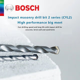 Bosch Original 5 vnt. daugiafunkciniai smūginiai grąžtai namų betoninių plytų sienų gręžimui, trikampis kotas, 8 vnt. mūro grąžtų rinkinys