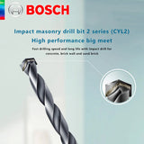 Bosch Original 5 vnt. daugiafunkciniai smūginiai grąžtai namų betoninių plytų sienų gręžimui, trikampis kotas, 8 vnt. mūro grąžtų rinkinys