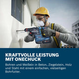 Bosch Professional GBH 18V-22 X Cordless Rotary Hammer, 18V Brushless Motor, 2J Impact Energy, ONECHUCK for SDS-Plus/Cylindrical/Hex Bits, KickBack & Vibration Control, with Battery & Charger
