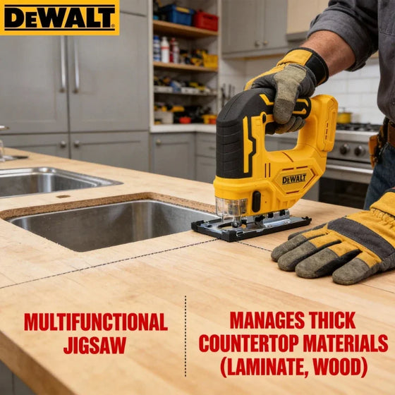Dewalt 2700RPM bešepetėlinis pjūklas, 20V belaidis elektrinis siaurapjūklis, nešiojamas daugiafunkcis reguliuojamas medienos apdirbimo elektrinis įrankis