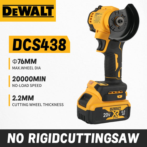 DEWALT akumuliatorinis kampinis šlifuoklis 3 colių mini poliravimo šlifavimo mašina elektriniai pjovimo įrankiai 20 V 18 V akumuliatoriams.DCS438