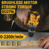 Dewalt Akku-Schlagbohrschrauber DCD796 Multifunktionaler Schraubendreher Wiederaufladbar 18V Elektrowerkzeuge Bürstenloser Motor