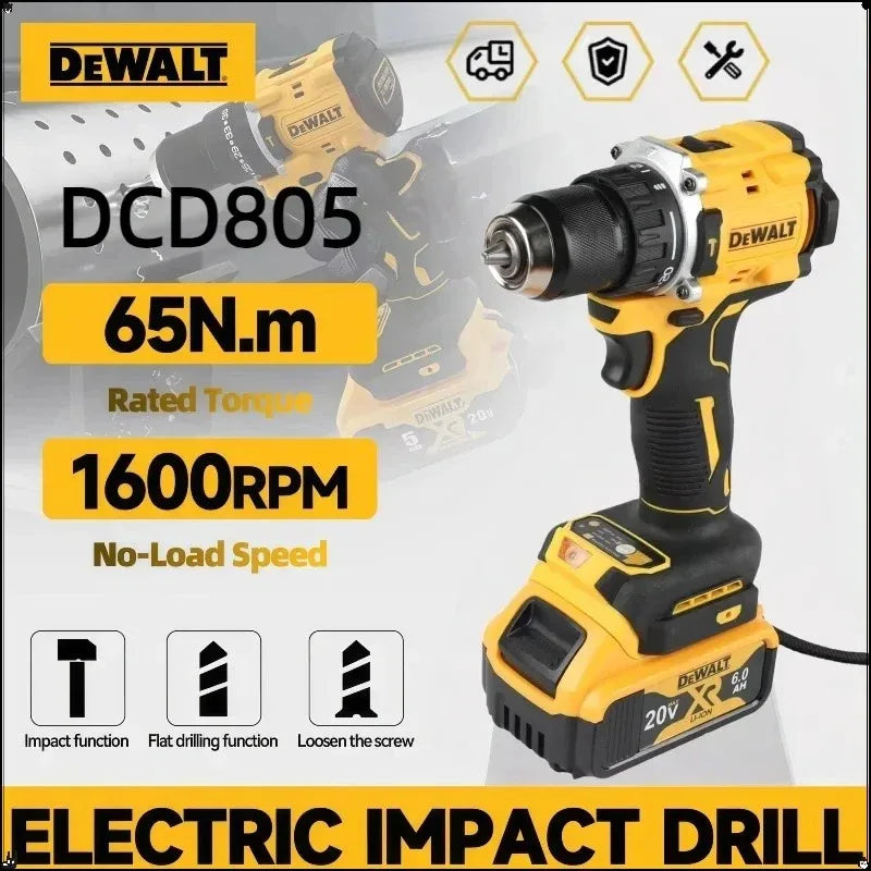 DEWALT DCD805 20V Bürstenloser Akku-Schlagbohrmaschinen-Set Elektro-Schrauber Handbohrmaschine mit Lithium-Akku Komplettset