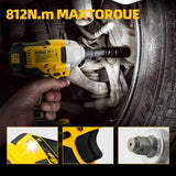 DeWalt DCF892 1/2 colio didelio sukimo momento bešepetėlinis elektrinis veržliaraktis 3 greičių smūginis suktuvas automobilių remontui, elektriniai įrankiai, skirti DeWalt akumuliatoriams