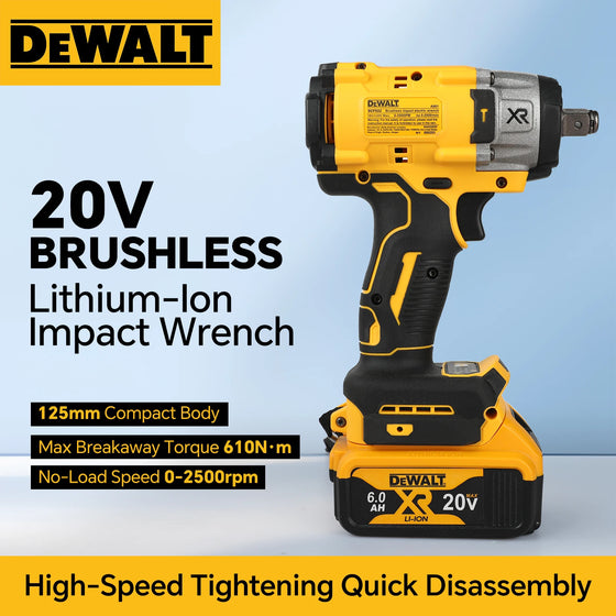DEWALT DCF922 610 Nm Didelio sukimo momento 20 V Suktuvas-veržliasukis be šepetėlių, skirtas automobilių priežiūrai