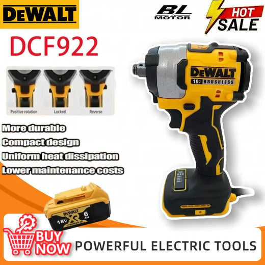 Dewalt DCF922 Bürstenloser Schlagschrauber Akku-Schrauber Hohes Drehmoment Variable Drehzahl Elektroschlüssel Wiederaufladbare Elektrowerkzeuge