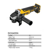 DEWALT DCG405N 20 V akumuliatorinis kampinis šlifuoklis bešepetėliniu varikliu, pjovimo staklės, įkraunamas nešiojamasis poliruoklis, elektriniai įrankiai (tik įrankis)