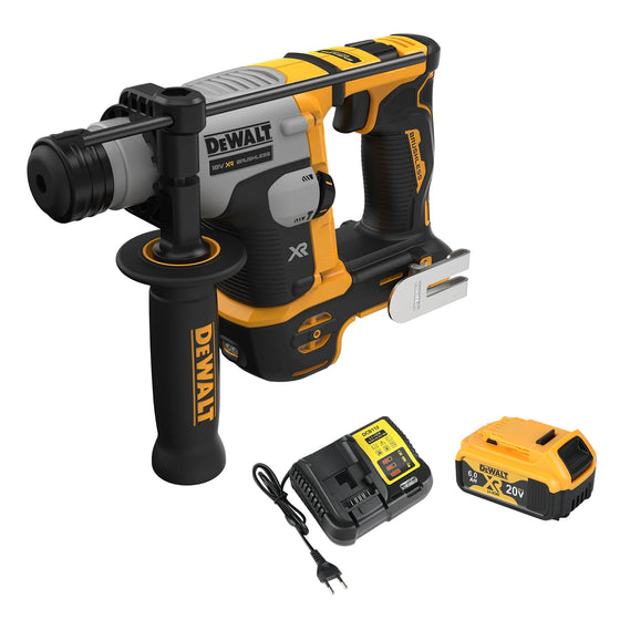 Dewalt DCH172N 16 mm, bešepetėlinis variklis, elektropneumatinis plaktuko mechanizmas, integruotas LED šviestuvas, papildoma rankena, akumuliatorius ir įkroviklis
