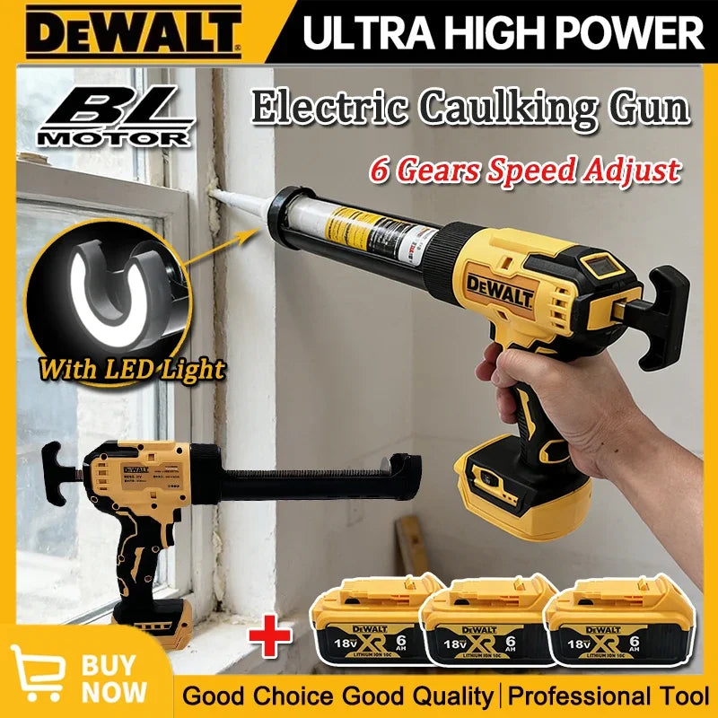 DeWALT Elektrische Glasklebepistole mit LED-Licht Zement Glasklebstoff Drahtlose Glastüren Fenster Füllnahtpistole für 18V