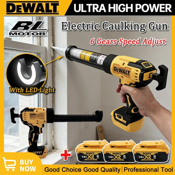 DEWALT elektrinis stiklo klijų pistoletas su LED šviesa, cemento stiklo klijai, belaidis stiklo durų, langų užpildymo siūlių pistoletas, skirtas 18 V