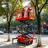 Electric Aerial Work Scissor Lift, CE Certified Mobile Lifting Platform, Customized Hydraulic Lifting Equipment