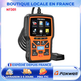 FOXWELL NT301 OBD2 Scanner Live-Daten, professionelles Mechaniker OBDII Diagnose-Codelesegerät für Motorkontrollleuchte, I/M-Bereitschaft