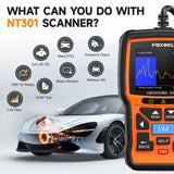 FOXWELL NT301 OBD2 Scanner Live-Daten, professionelles Mechaniker OBDII Diagnose-Codelesegerät für Motorkontrollleuchte, I/M-Bereitschaft