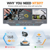 FOXWELL NT301 OBD2 Scanner Live-Daten, professionelles Mechaniker OBDII Diagnose-Codelesegerät für Motorkontrollleuchte, I/M-Bereitschaft
