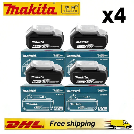 Originali 6Ah Makita BL1860 6Ah baterija elektriniams įrankiams Li-ion Pakeitimai LXT BL1850 BL1840, skirta 18V atsuktuvui su BMS 18V baterija